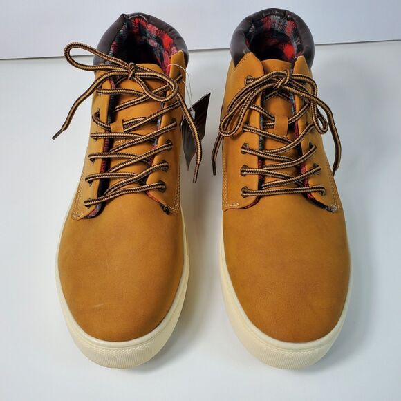 Deer Stags Warren Men's Sneaker Boots 8.5M Dark Wheat Lace Up Plaid Accent - Picture 3 of 8